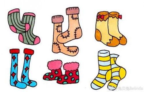 女生衣帽配飾簡筆畫圖片彩色手套圍巾內衣鞋子帽子2