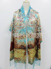 廠家直銷批發(fā) 真絲雙層拉絨披肩 真絲披肩 雙層數(shù)碼披肩圍巾 1424